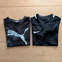 ブラックTシャツセット Puma 130cm NIKE XS