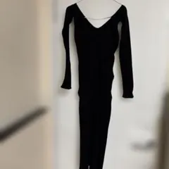 【未使用】ブラック背中空きロングワンピース　リブ GRL グレイル