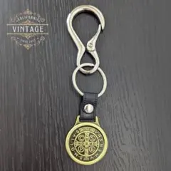 Y メダイ キーホルダー レザー カラビナ メダル アメカジ バイカー0409