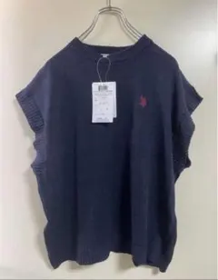 本日セール.U.S. POLO ASSN. 半袖ニットベスト ネイビー