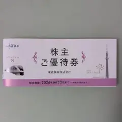 東武鉄道　株主ご優待券(未使用)
