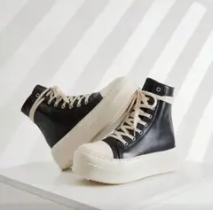 rick owensメガバンパー風 黒 レザー ハイカットスニーカー