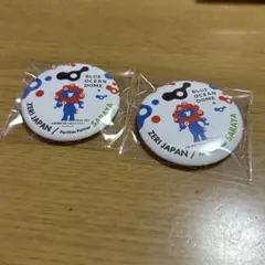 ブルーオーシャンドーム バッジ　ミャクミャク　2つ