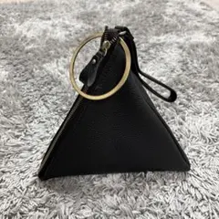 トライアングル 三角形 レザーハンドバッグ