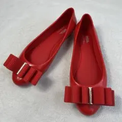 melissa JASON WU リボン ラバーシューズ 23cm 赤 フラットのサムネイル