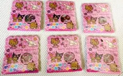 日焼けサンリオ　おはじきフレーク シール 6個セット