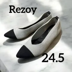 Rezoy フラットシューズ パンプス 24.5 ブラック シルバー