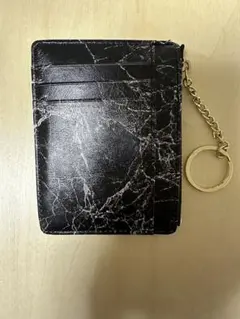 大理石柄　カードケース フラグメントケース　キーチェーン付き　新品未使用