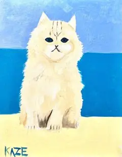 油彩画 猫 アート 動物画