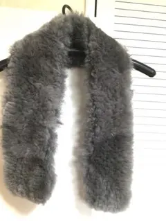 グレー ファー本物毛皮　マフラーのサムネイル