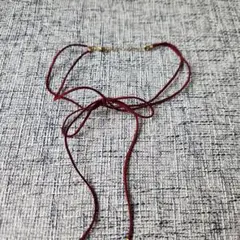 バーガンディ リボンタイ ネックレス チョーカー