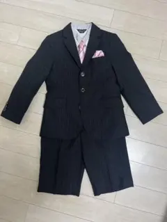 タキヒヨー 男の子 フォーマルスーツ 120 ブラック ストライプ 5点セット