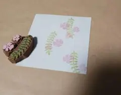 消しゴムはんこ　桜　➂