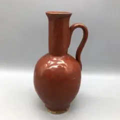 赤土陶器ハンドル取っ手付き壺型花瓶一輪挿しフラワーベースアンティーク置物