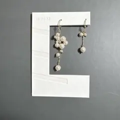 パールとチェーンのロングピアス