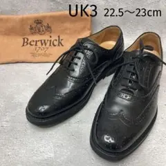 【美品】Berwick バーウィック シューズ ウィングチップ ブラック UK3
