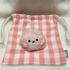 BT21 巾着袋 ピンク ギンガムチェックのサムネイル