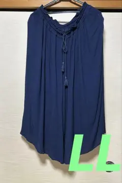 ガウチョパンツ ネイビー　サイズLL 大きいサイズ
