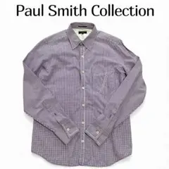 【極美品】Paul Smith ビジネス ドレス 長袖シャツ 紫 S 刺繍ライン