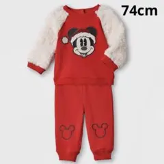 新品タグ付き ディズニー ミッキー クリスマスセットアップ 74cm ※1点のみ