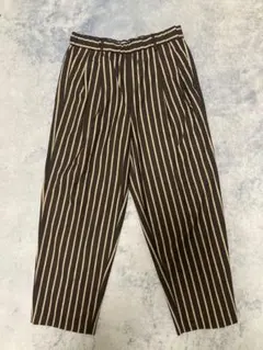 45R ストライプカジュアルパンツ ネイビーとオフホワイト　M〜L【極美品】