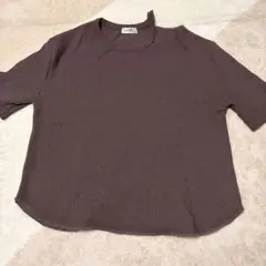 【NAVY】 ワッフル素材 半袖カットソー ブラウン Mサイズのサムネイル