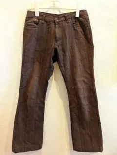 COMME CA ISM パンツ ブラウン ストライプのサムネイル