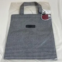 新品未使用タグ付き　ファミリア　ギンガムチェックトートバッグ　黒