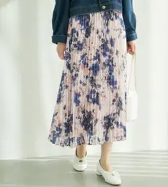 美品✨『ROPE' PICNIC』ロペピクニック 花柄ジャガードプリーツスカート