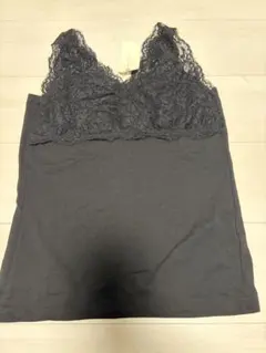 新品　レース付きタンクトップ Fサイズ　ブラック