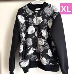 ★花柄ジップアップスウェットブルゾン★XLサイズ★