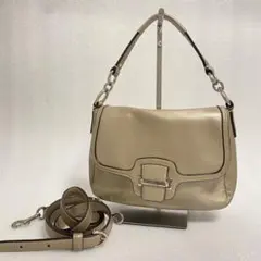 COACH ポピー レザー プッシュロック フラップ 2way y2k - メルカリ