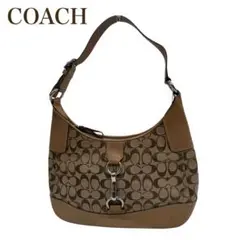 COACH シグネチャー ホーボーバッグ ワンショルダー キャンバス×レザー
