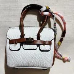 バッグ型チャーム ミニハンドバッグ風 コインケース 小物ケース スカーフ付 新品