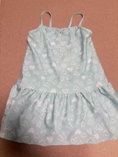 ミントグリーン ハート柄 ワンピース水着　120cm