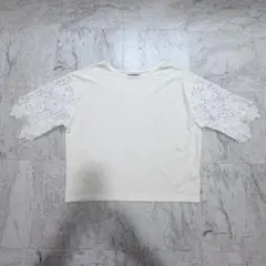 ブリスポイント ブラウス Tシャツ レース袖 きれいめ mgr22のサムネイル