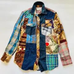 DENIM & SUPPLYラルフローレン 長袖シャツ パッチワーク Lサイズ