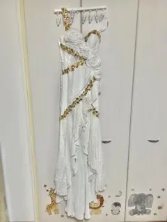 ホワイト ワンショルダー ナイトドレス