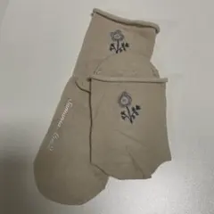 サマンサモスモス ベージュ 花　刺繍　ソックス フリーサイズのサムネイル