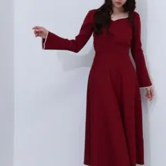 NATURAL BEAUTY BASIC バイカラーハーネックニットワンピース