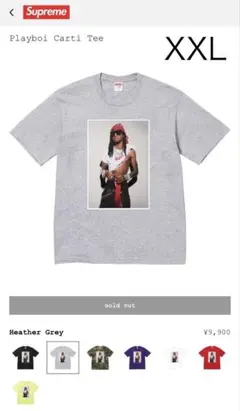 値下げ！Supreme Playboi Carti Tee Grey