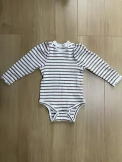 ストライプ 長袖ロンパース 80