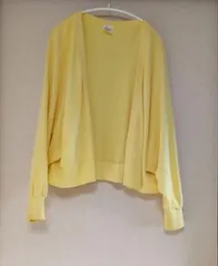 イエロー長袖カーディガン