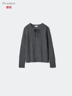 ユニクロ　リブタイネックセーター　ダークグレイ　XL JW Anderson