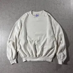 USA製90s JERZEES鹿の子スウェット無地ブランク白短丈ストリート
