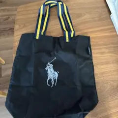 ポロプレイヤー ロゴ トートバッグ 黒