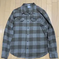 Columbia チェック柄 緑茶色長袖ネルシャツ XL