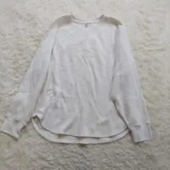 UNIQLO　ユニクロ　ワッフルクルーネックT(長袖)　ホワイト　Мサイズ