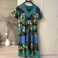 ヴィンテージ ロングワンピース 個性的 総柄