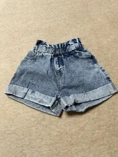 デニムハーフパンツ ウエストゴム